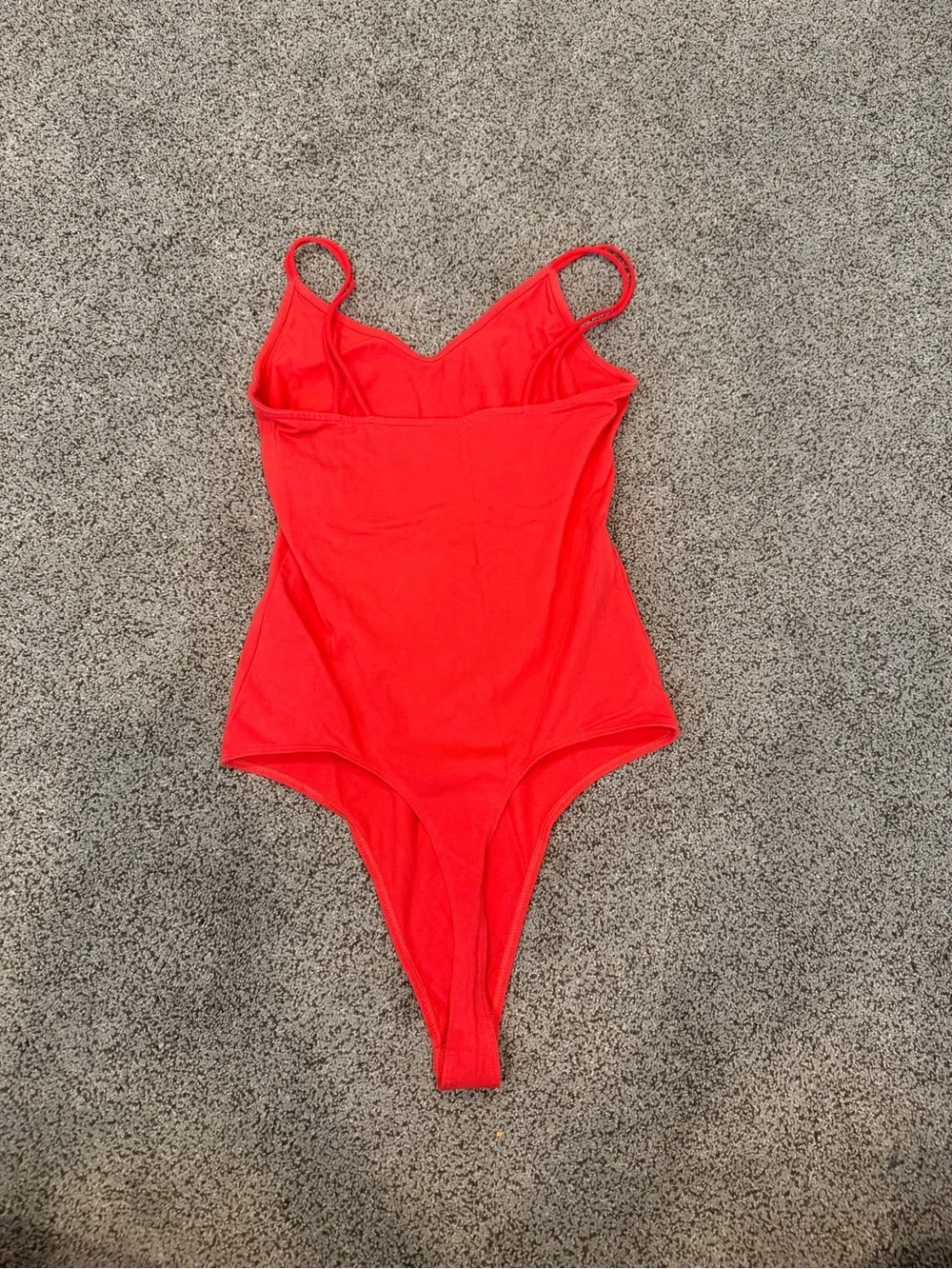 American Eagle Outfitters Red V-Neck One-Piece Bodysuit